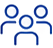 Dark-blue outline group-of-people value icon.