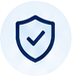 Pale blue circular icon with a navy outlined heart.