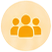 Yellow circular feature icon with a stylized family/group glyph.